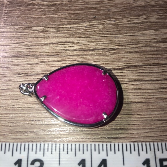 Silver Pink Dragonfly Stone Pendant - Picture 3 of 3